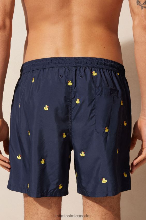 Apparel CA Intimissimi Men Duck-Embroidered Swim Shorts 251J-Rubber Duck Embroidery Deep Blue DD6R6T409 - Image 3