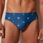Apparel CA Intimissimi Men Kiwi-Print Swim Briefs 286J-Kiwi Fruit-Print Pacific Blue DD6R6T437