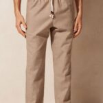 Apparel CA Intimissimi Men Linen and Cotton Trousers 295J-Tobacco DD6R6T176