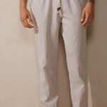 Apparel CA Intimissimi Men Linen and Cotton Trousers 917I-White Linen DD6R6T208