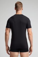 Apparel CA Intimissimi Men Microfibre T-Shirt 019-Black DD6R6T454 - Image 2