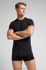 Apparel CA Intimissimi Men Microfibre T-Shirt 019-Black DD6R6T454