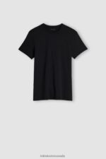 Apparel CA Intimissimi Men Microfibre T-Shirt 019-Black DD6R6T454 - Image 3