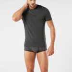 Apparel CA Intimissimi Men Modal and Silk T-Shirt 040-Dark Grey Blend DD6R6T262