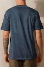 Apparel CA Intimissimi Men Oil Washed Short-Sleeved Cotton Top 857I-Dark Blue DD6R6T212 - Image 4