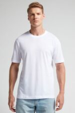 Apparel CA Intimissimi Men Regular-Fit Extra-fine Supima Cotton T-Shirt 001-White DD6R6T182