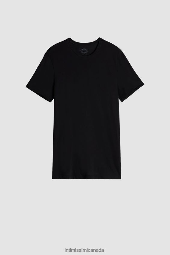 Apparel CA Intimissimi Men Short-Sleeve Crew-Neck T-Shirt in Extra-Fine Supima Cotton 019-Black DD6R6T289 - Image 3