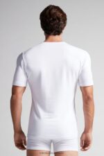 Apparel CA Intimissimi Men Short-Sleeve Modal-Cashmere Top 001-White DD6R6T228 - Image 3