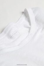 Apparel CA Intimissimi Men Short-Sleeved Linen T-Shirt 001-White DD6R6T223 - Image 6