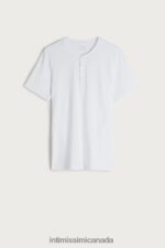 Apparel CA Intimissimi Men Short-Sleeved Supima Cotton Shirt 001-White DD6R6T234 - Image 4