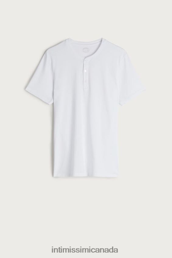 Apparel CA Intimissimi Men Short-Sleeved Supima Cotton Shirt 001-White DD6R6T234 - Image 4