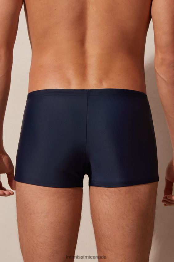 Apparel CA Intimissimi Men Square-Cut Swim Shorts with Side Bands 287J-Deep Blue/Red DD6R6T436 - Image 3
