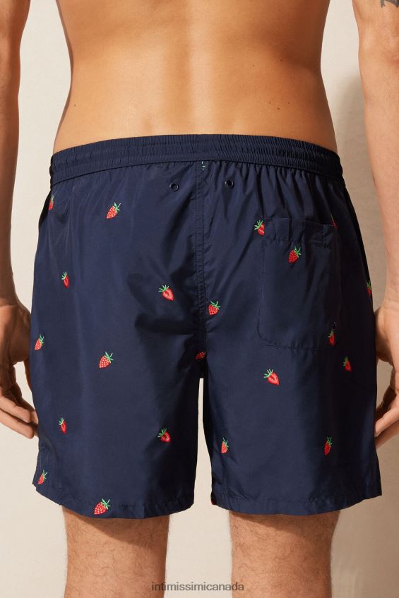 Apparel CA Intimissimi Men Strawberry-Embroidered Swim Shorts 252J-Strawberry Embroidery Deep Blue DD6R6T430 - Image 3