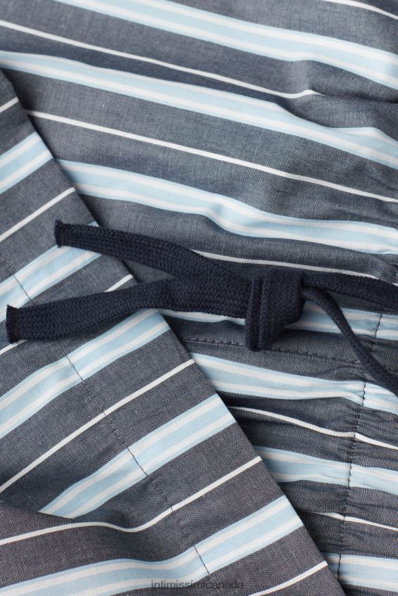 Apparel CA Intimissimi Men Striped Plain-Weave Cotton Shorts 303J-Multi-Stripe Dark Blue Light Blue DD6R6T181 - Image 5