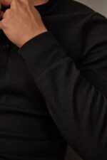 Apparel CA Intimissimi Men Warm Cotton Long-Sleeved Grandad Top 019-Black DD6R6T220 - Image 4