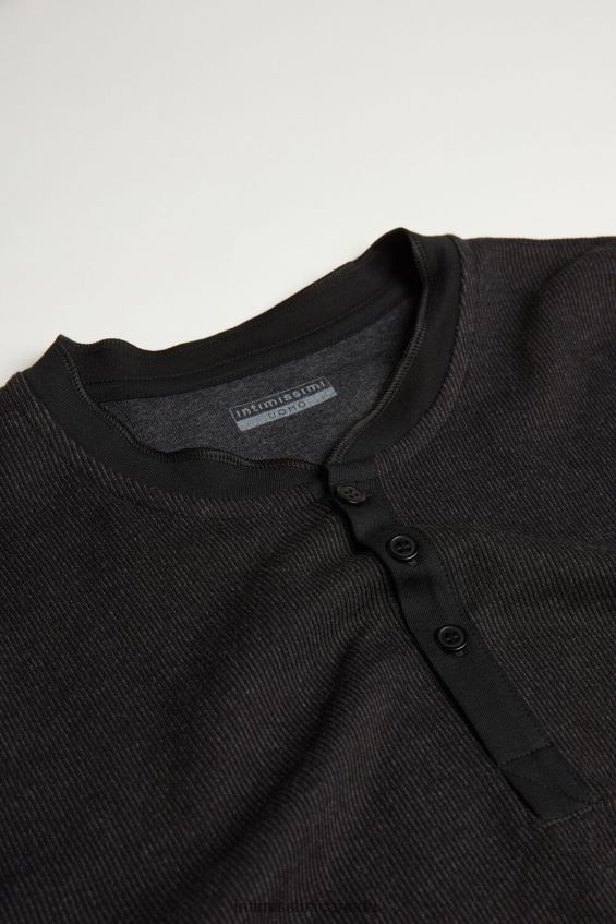 Apparel CA Intimissimi Men Warm Cotton Long-Sleeved Grandad Top 019-Black DD6R6T220 - Image 7