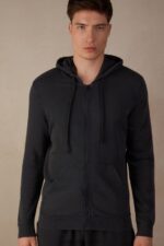 Apparel CA Intimissimi Men Washed Collection Zip-Up Sweatshirt 762I-Grey DD6R6T185