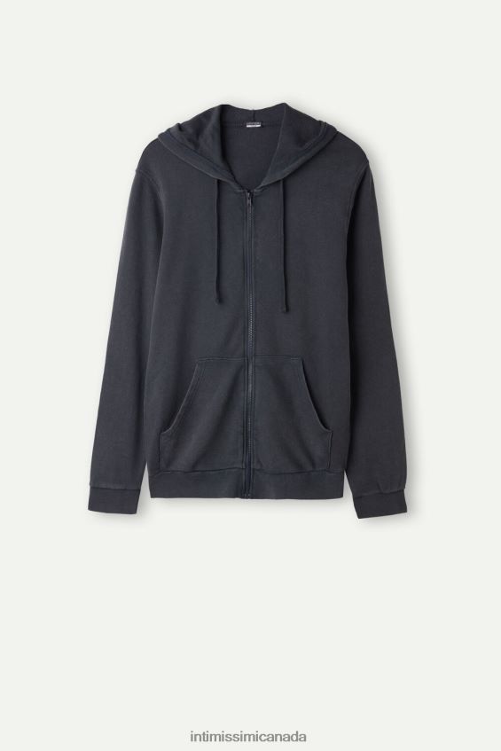 Apparel CA Intimissimi Men Washed Collection Zip-Up Sweatshirt 762I-Grey DD6R6T185 - Image 4