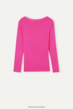 Apparel CA Intimissimi Women Boat Neck Modal Cashmere Ultralight Jumper 206J-Valentine Pink DD6R6T1335 - Image 5