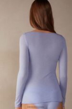 Apparel CA Intimissimi Women Boat Neck Modal Cashmere Ultralight Jumper 212J-Sweet Lavender DD6R6T1333 - Image 4