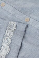 Apparel CA Intimissimi Women Button-Down Nightdress with Lace Details 009J-Light Blue Melange DD6R6T1541 - Image 6