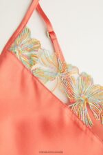 Apparel CA Intimissimi Women Candy Colors Silk Top 249J-Coral Red DD6R6T1281 - Image 6