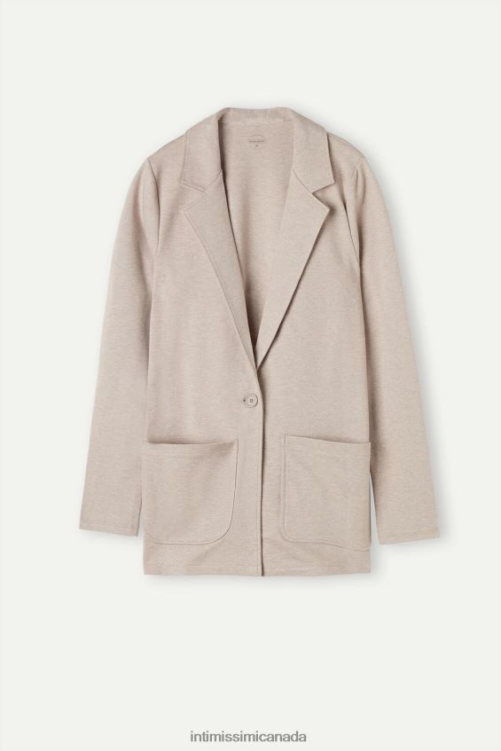 Apparel CA Intimissimi Women Cotton Interlock Buttoned Jacket 3041-Bianco DD6R6T1360 - Image 5