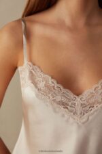 Apparel CA Intimissimi Women Lace and Silk Top 2280-Pink Silk DD6R6T1477 - Image 3