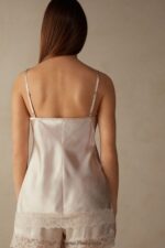 Apparel CA Intimissimi Women Lace and Silk Top 2280-Pink Silk DD6R6T1477 - Image 5