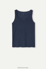Apparel CA Intimissimi Women Linen Camisole 243J-Sailor Blue DD6R6T1282 - Image 5