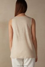 Apparel CA Intimissimi Women Linen Camisole 913I-Beige Rope DD6R6T1293 - Image 4
