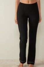Apparel CA Intimissimi Women Long Micromodal Trousers 019-Black DD6R6T1671