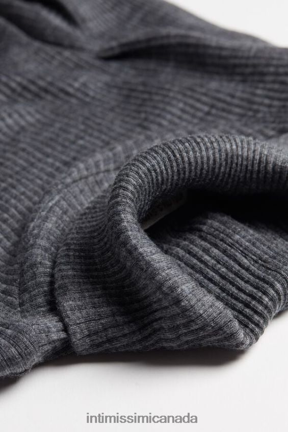 Apparel CA Intimissimi Women Long-sleeve High-Neck Tubular Top in Wool and Silk 7481-Aluminium Grey Blend DD6R6T1445 - Image 7