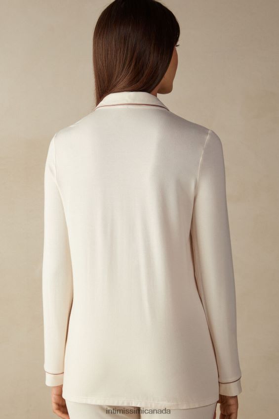 Apparel CA Intimissimi Women Long-Sleeve Micromodal Jacket 612I-Vanilla Ivory DD6R6T1615 - Image 4