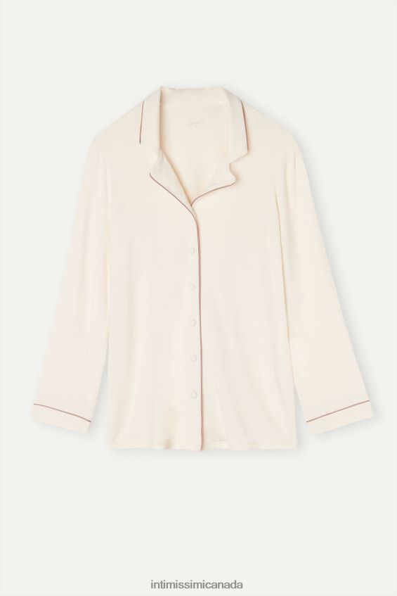 Apparel CA Intimissimi Women Long-Sleeve Micromodal Jacket 612I-Vanilla Ivory DD6R6T1615 - Image 5