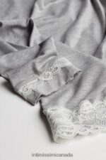 Apparel CA Intimissimi Women Long-Sleeve Round-Neck Modal Top 031-Light Grey Melange DD6R6T1677 - Image 7