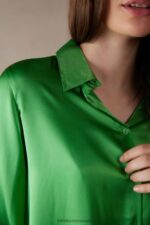 Apparel CA Intimissimi Women Long-Sleeved Silk Top 218J-Apple Mint DD6R6T1324 - Image 3