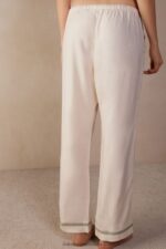 Apparel CA Intimissimi Women Lost in Fields Full-Length Plain-Weave Modal Trousers 230J-Vanilla Ivory Melange DD6R6T1568 - Image 4
