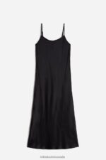 Apparel CA Intimissimi Women Midi-Length Slip in Silk 019-Black DD6R6T1254 - Image 6