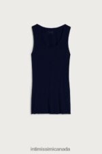Apparel CA Intimissimi Women Modal Cashmere Ultralight Wide-Shoulder Top 1467-Intense Blue DD6R6T1436 - Image 6