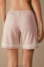 Apparel CA Intimissimi Women Modal Shorts with Lace Details 008J-Light Pink Melange DD6R6T1637 - Image 4