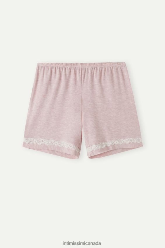 Apparel CA Intimissimi Women Modal Shorts with Lace Details 008J-Light Pink Melange DD6R6T1637 - Image 5