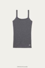 Apparel CA Intimissimi Women Natural Cotton Strappy Top 616I-Cloud Grey Blend DD6R6T1409 - Image 5