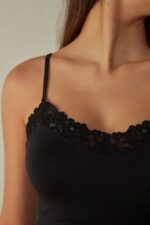 Apparel CA Intimissimi Women Pretty Flowers Modal Top 019-Black DD6R6T1388 - Image 4