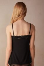 Apparel CA Intimissimi Women Pretty Flowers Modal Top 019-Black DD6R6T1388 - Image 5