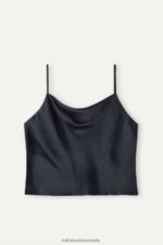 Apparel CA Intimissimi Women Short Silk Camisole 019-Black DD6R6T1320 - Image 5