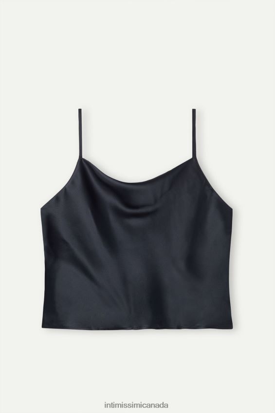 Apparel CA Intimissimi Women Short Silk Camisole 019-Black DD6R6T1320 - Image 5