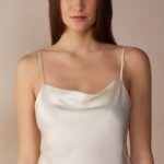 Apparel CA Intimissimi Women Short Silk Camisole 2127-Powder White DD6R6T1319