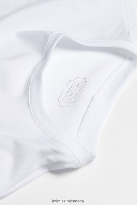 Apparel CA Intimissimi Women Short-Sleeved Stretch Supima Cotton Top 001-White DD6R6T1420 - Image 7