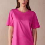 Apparel CA Intimissimi Women Short-Sleeved Supima Cotton Top 206J-Valentine Pink DD6R6T1283
